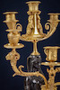 Thumbnail of A pair of fine and impressive Empire 'Retour D'Egypt' gilt and patinated bronze seven light figural candelabra Possibly attributable to Pierre-Philippe Thomire, early 19th century (2) image 7