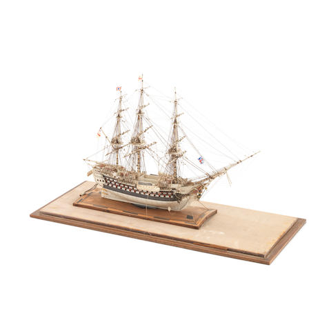 A Prisoner-of-war bone model of a 90-gun ship-of-the-line, French,  early 19th century