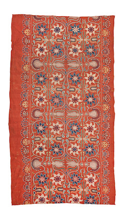 An embroidered wool panel Eastern Europe, possibly Romania, 18th/ 19th century image 1
