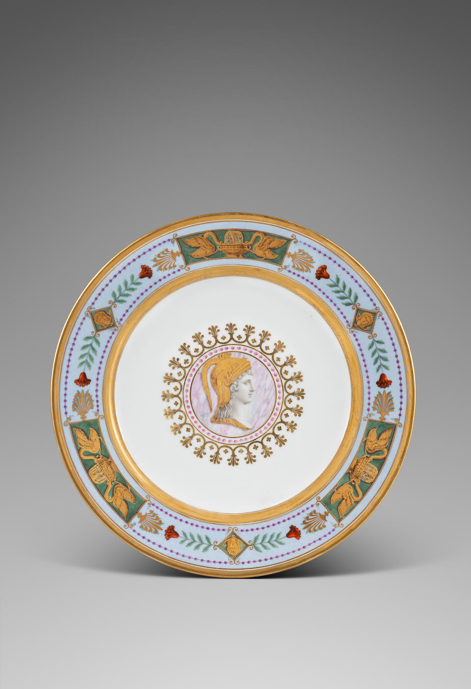 A S&#232;vres plate from the dessert service for Pauline Borgh&#232;se (n&#233;e Bonaparte), circa 1805