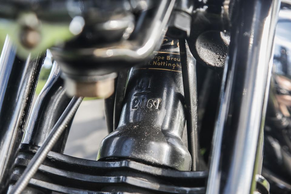 'Old Stormalong', a highly original and matching numbers example,1939 Brough Superior SS100  Chassis no. M1/2161 Engine no. BS/X21094
