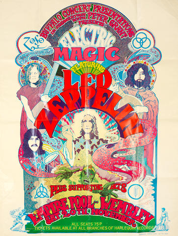 Led Zeppelin: An 'Electric Magic' Concert Poster for the Empire Pool Wembley, 20th November, 1971,