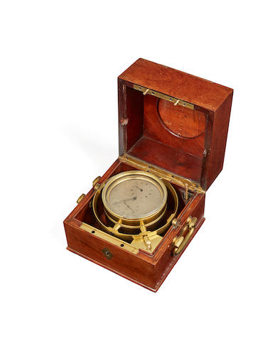 RARE CHRONOMETRE DE MARINE DU DEBUT DU 19EME SIECLE EN ACAJOU A fine and rare early 19th century French mahogany marine chronometer  Berthoud Freres, No.215