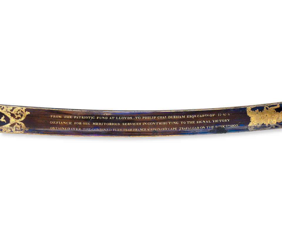 A Fine Lloyd's Patriotic Fund Trafalgar Sword Of &#163;100 Value To Philip Chas. Durham Esq.R, Captain Of H.M.S. Defiance