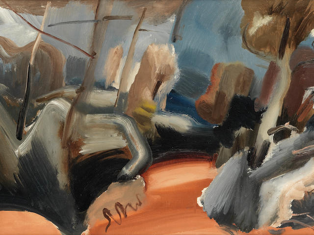Ivon Hitchens (British, 1893-1979) Autumn Woods 40.6 x 75.3 cm. (16 x 29 5/8 in.) (Painted circa 1948)