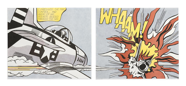 Roy Lichtenstein (1923-1997) WHAAM!, 1967 63.4 x 74.4cm (25 x 29 1/4in)(each panel) (published by the Tate Gallery, London, 1988)