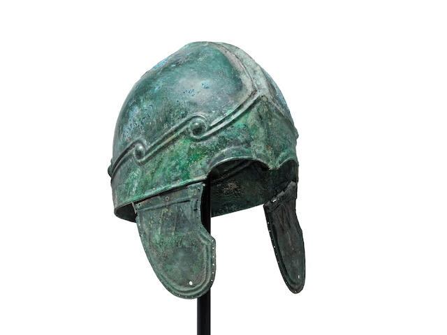 A Greek bronze Chalcidian helmet