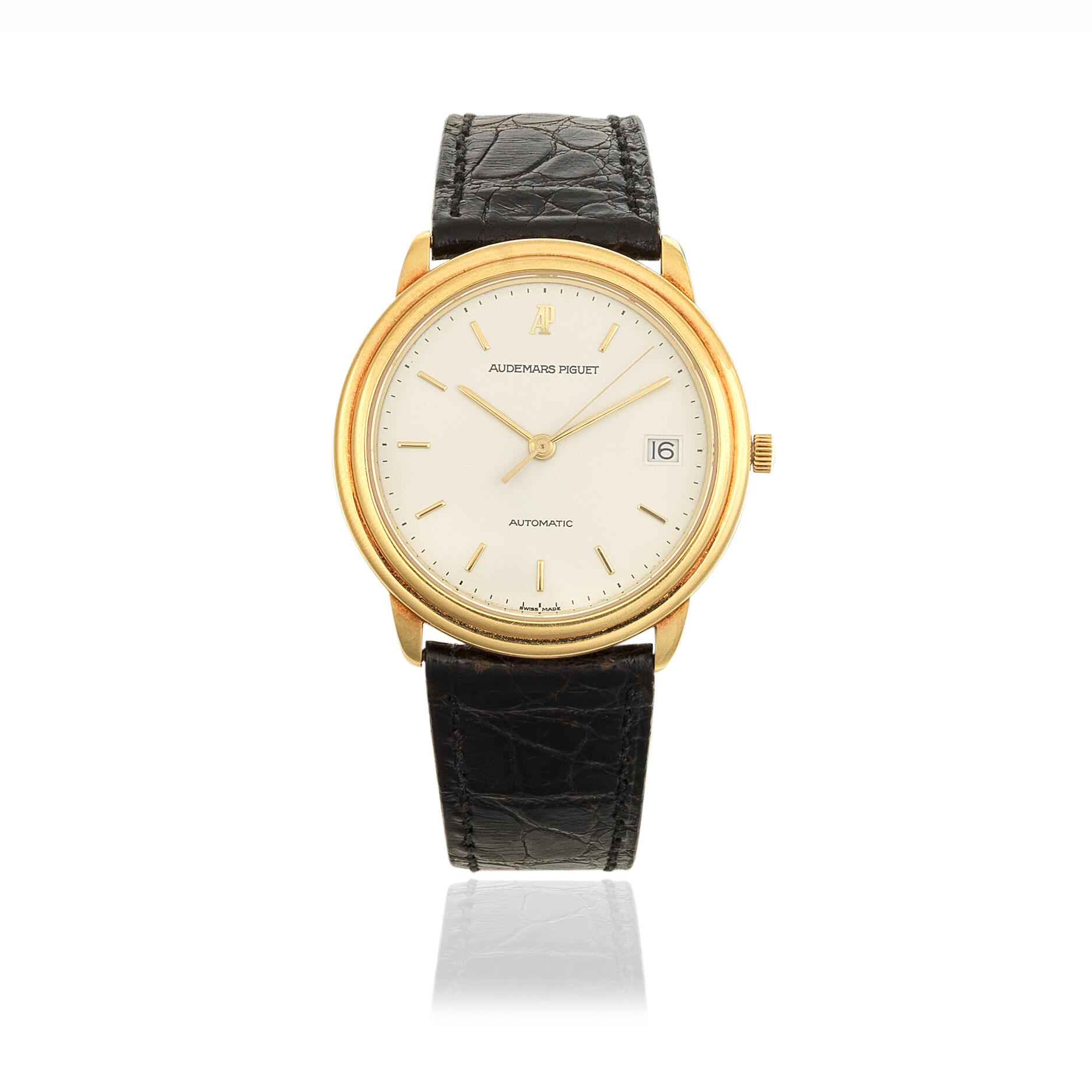 Bonhams : Audemars Piguet An 18K gold automatic calendar wristwatch Bonhams : Audemars Piguet An 18K gold automatic calendar wristwatch