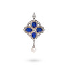 Thumbnail of SAPPHIRE, DIAMOND AND NATURAL PEARL PENDANT, LATE 19TH CENTURY image 6
