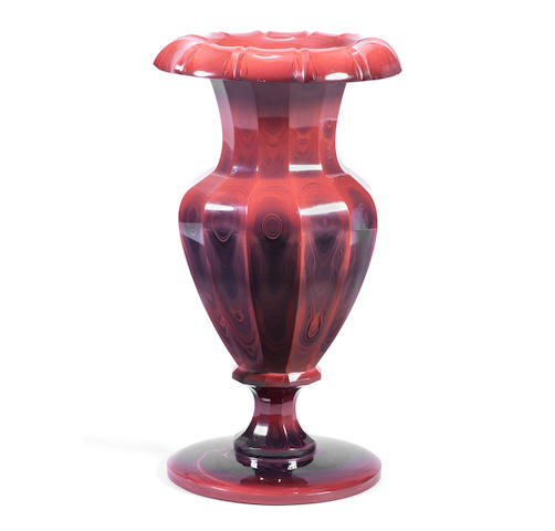 A large Bohemian lithyalin baluster vase attributed to the workshop of Friedrich Egermann, circa 1830