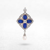 Thumbnail of SAPPHIRE, DIAMOND AND NATURAL PEARL PENDANT, LATE 19TH CENTURY image 4