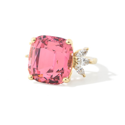 SPINEL AND DIAMOND RING image 1