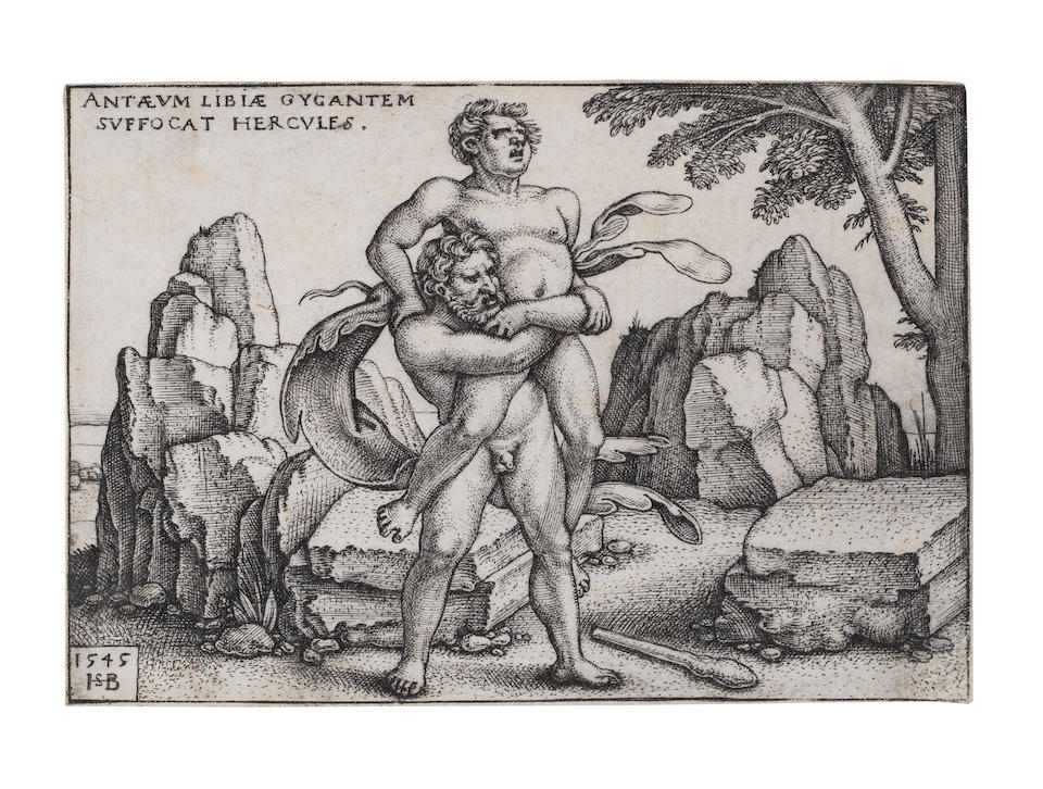 Hans Sebald  Beham  (1500-1550) The Labours of Hercules Seven engravings from the series of twelve, 1542-48, on laid paper,  good impressions, one later impression, one with small margins, otherwise trimmed to the borderline, in good condition Plate 55 x 80mm. (2 1/8 x 3 1/8in.)(and smaller) 7