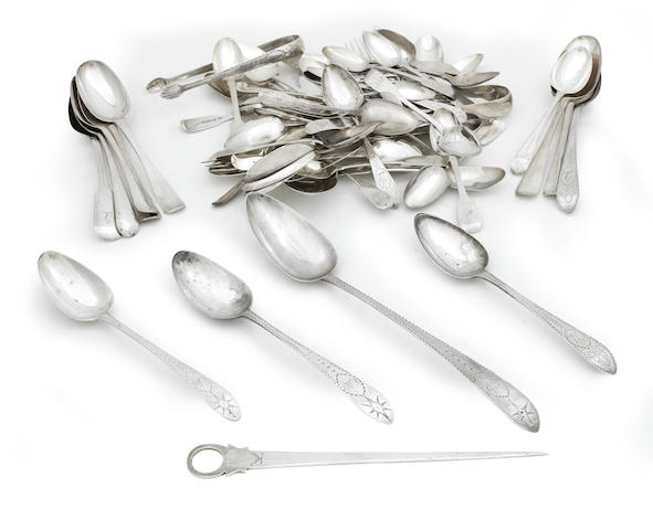 A COLLECTION OF IRISH SILVER FLATWARE Various makers and dates  (Qty)