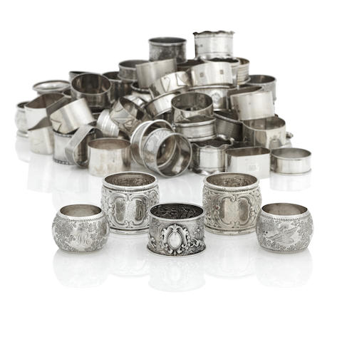 A COLLECTION OF NAPKIN RINGS Various makers and dates  (65)