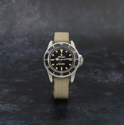 Rolex. A fine stainless steel automatic wristwatch with pointed crown guards  Submariner, Ref: 5512, Circa 1962