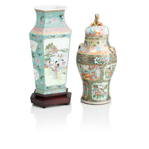 TWO FAMILLE ROSE  PORCELAIN VASES 19th/20th century (2)