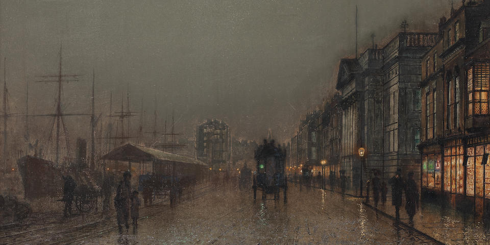 John Atkinson Grimshaw (British, 1836-1893) Glasgow docks after rain