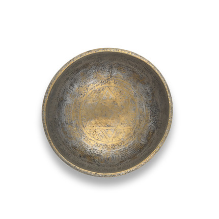 A Mamluk tinned brass magic bowl Egypt or Syria, 15th/ 16th Century image 2