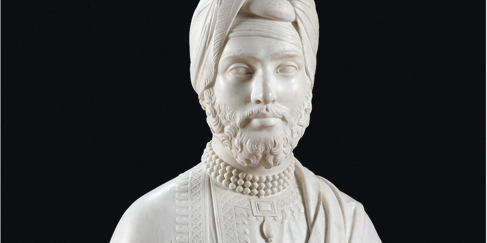 Maharajah Duleep Singh, last ruler of the Punjab, by John Gibson RA, a portrait bust sculpted in Rome 1859-60