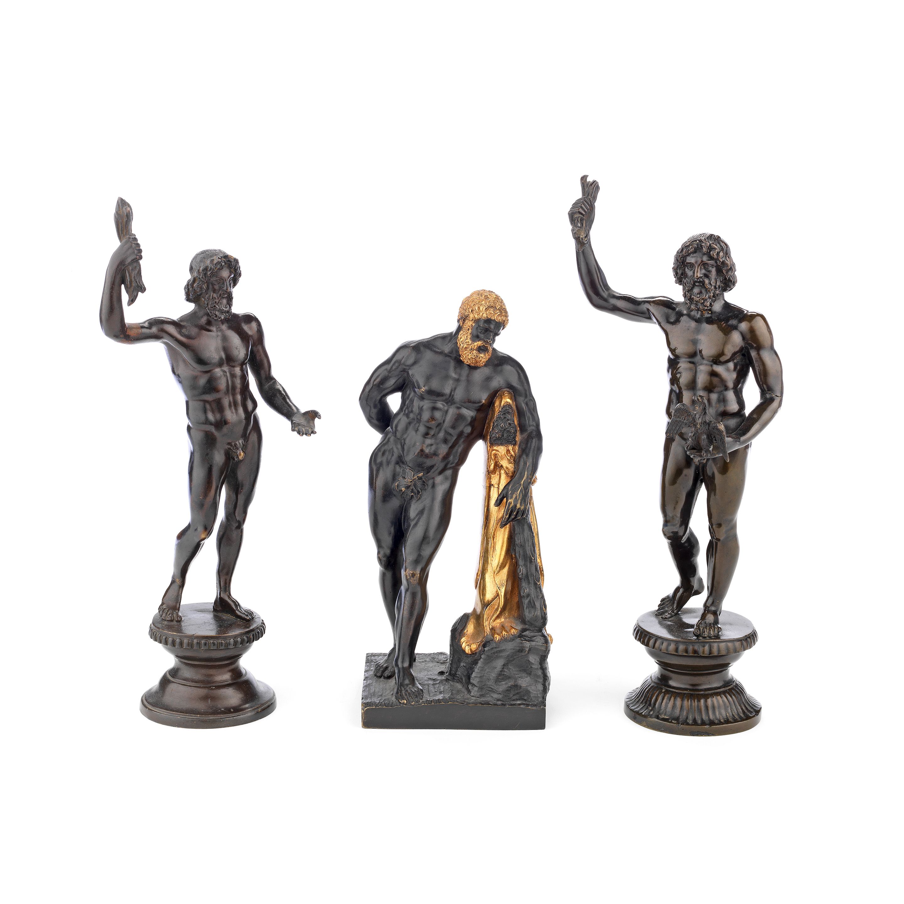 Bonhams : A parcel gilt and patinated bronze figure of The Farnese ...