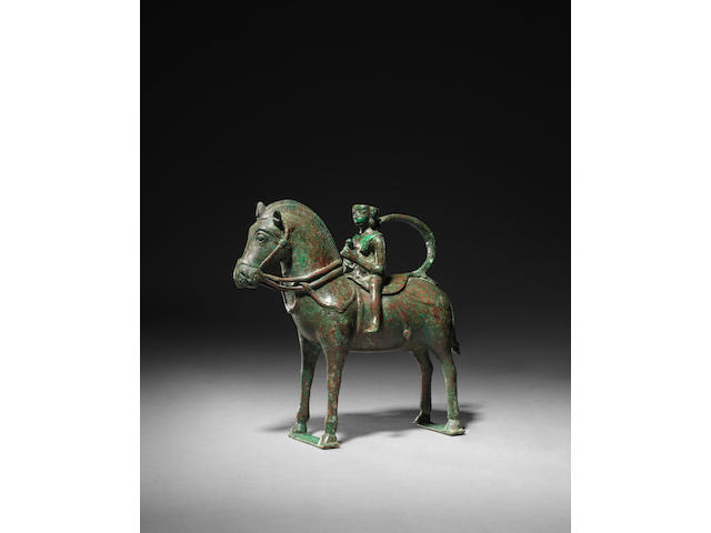 An important early Islamic bronze horse and rider Persia, 7th/ 8th Century