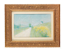 Thumbnail of ACHILLE LAUGÉ (1861-1944) Le chemin de village, avec genêts en fleurs (Cailhau) () image 2