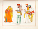 Thumbnail of An album of sixty paintings depicting Sikh rulers, monuments, and tradespeople Punjab, probably Lahore, circa 1840-60 image 5