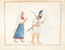 Thumbnail of An album of sixty paintings depicting Sikh rulers, monuments, and tradespeople Punjab, probably Lahore, circa 1840-60 image 3