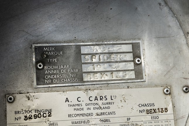 1956 AC Ace Bristol Roadster  Chassis no. BEX135  Engine no. 100D/767 (see text) image 54