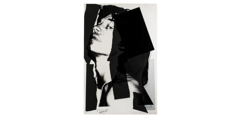 Andy Warhol (1928-1987) Mick Jagger, from Mick Jagger Portfolio Screenprint in colours, 1975, on Arches Aquarelle paper, signed in felt-tip pen by Andy Warhol and Mick Jagger, numbered AP 2/50 in pencil, one of 50 artist's proofs aside from the edition of 250, printed by Alexander Heinrici, New York, published by Seabird Editions, London, with their inkstamp verso, the full sheet, in very good condition, framedSheet 1109 x 733mm. (43 5/8 x 28 7/8in.)