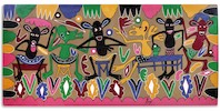 Thumbnail of George Lilanga di Nyama (Tanzanie, 1934-2005) Watu Wanakunywa Chai Hasubuhi image 4