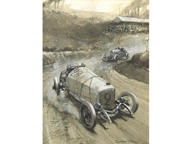 Fredrick Gordon Crosby (British, 1885-1943), '1914 French Grand Prix de Lyon',