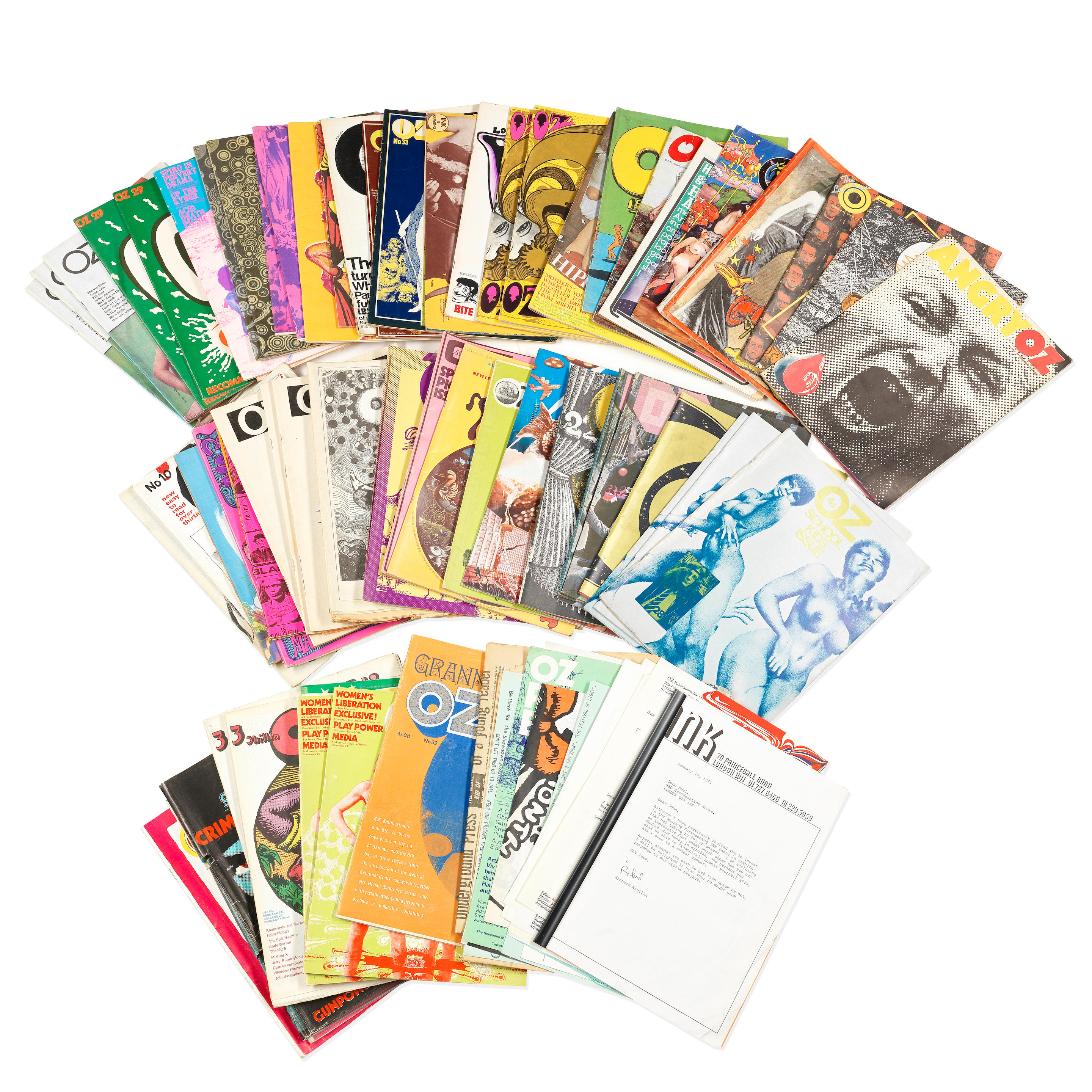 OZ Magazine: A Large Collection Of Magazines And Letters,