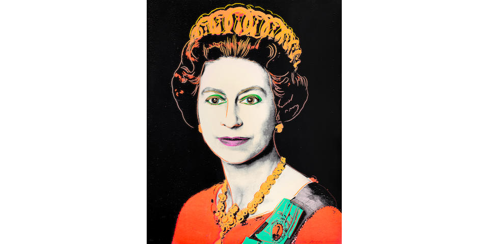 Andy Warhol (1928-1987) Queen Elizabeth II, from Reigning Queens Unique screenprint in colours, 1985, on Lenox Museum Board, signed and numbered TP 26/30 in pencil, one of 30 colour variant trial proofs aside from the edition of 40 (there were also 10 artist's proofs), printed by Rupert Jasen Smith, New York, with their blindstamp, published by George C.P. Mulder, Amsterdam, the full sheet, in overall very good condition, the colours strong and vibrant, framedSheet 1001 x 799mm. (39 3/8 x 31 1/2in.)