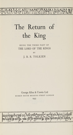 TOLKIEN (J.R.R.) The Lord of the Rings, 3 vol., FIRST EDITION, George Allen & Unwin, 1955 image 5