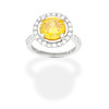 Thumbnail of YELLOW ZIRCON AND DIAMOND CLUSTER RING image 1