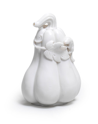 A BLANC DE-CHINE GOURD-SHAPED WATER DROPPER  18th century image 1