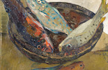 Thumbnail of Irma Stern (South African, 1894-1966) Still life of fish  (framed) image 2