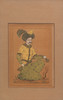 Thumbnail of A group of seven paintings in 17th Century Safavid style, depicting princes, dervishes and youths Iran, early 20th Century(7) image 4