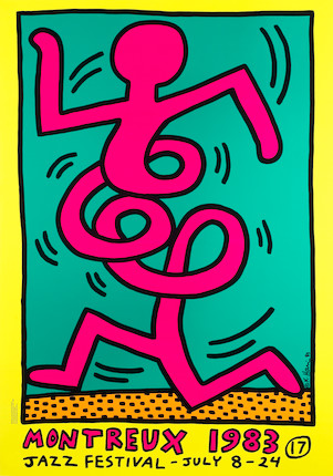 Keith Haring (American, 1958-1990) Montreux Jazz Festival (Three Works) Three screenprints in colours, 1983, each on wove, printed by Serigraphie Uldry Bern, Switzerland, published for the Montreux Jazz Festival, the full sheets printed to the edges, 1000 x 700mm (39 3/8 x 27 5/8in)(SH)(unframed)(3) image 3