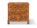 Thumbnail of A William and Mary walnut and seaweed marquetry chest image 1
