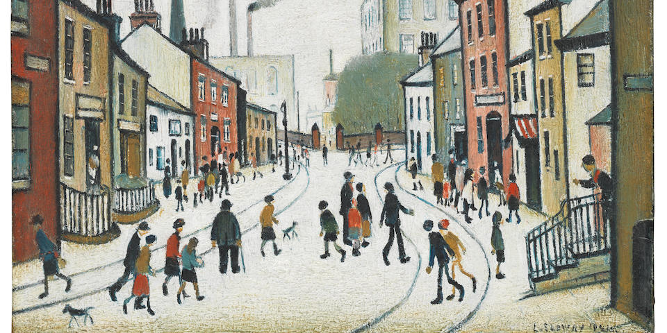 Laurence Stephen Lowry R.A. (British, 1887-1976) Street Scene 30.5 x 41 cm. (12 x 16 1/8 in.)