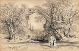 Thumbnail of Edward Lear (British, 1812-1888) 'Villa Adriana' (Hadrian's Villa) image 1
