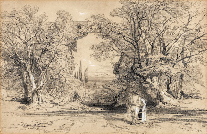 Edward Lear (British, 1812-1888) 'Villa Adriana' (Hadrian's Villa) image 1