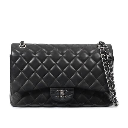 Bonhams : Chanel a Black Lambskin Jumbo Classic Flap Bag 2011-12 (includes  authenticity card, booklet, cleaning cloth, dust bag and box (serial  sticker missing))