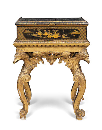 A RARE GEORGE II CARVED GILTWOOD CABINET STANDPossibly attributable to Henry Flitcroft (1697 - 1769) image 1