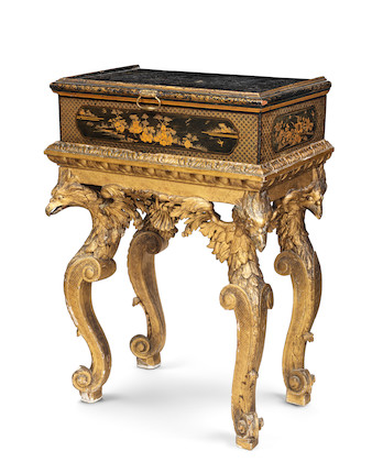 A RARE GEORGE II CARVED GILTWOOD CABINET STANDPossibly attributable to Henry Flitcroft (1697 - 1769) image 2