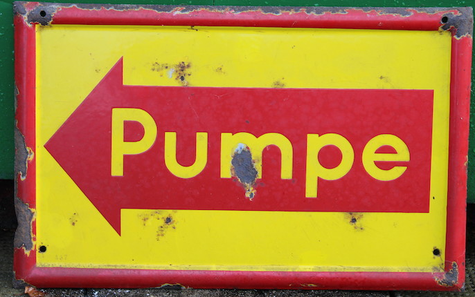 A Pumpe enamel sign, image 1