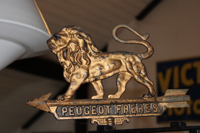 A Peugeot Freres cast metal sign,  (3) image 6